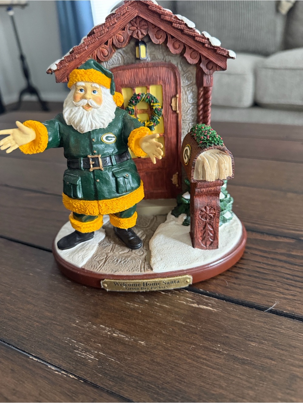 Green Bay Packers Welcome Home Santa Figurine Limited Edition The Memory Company